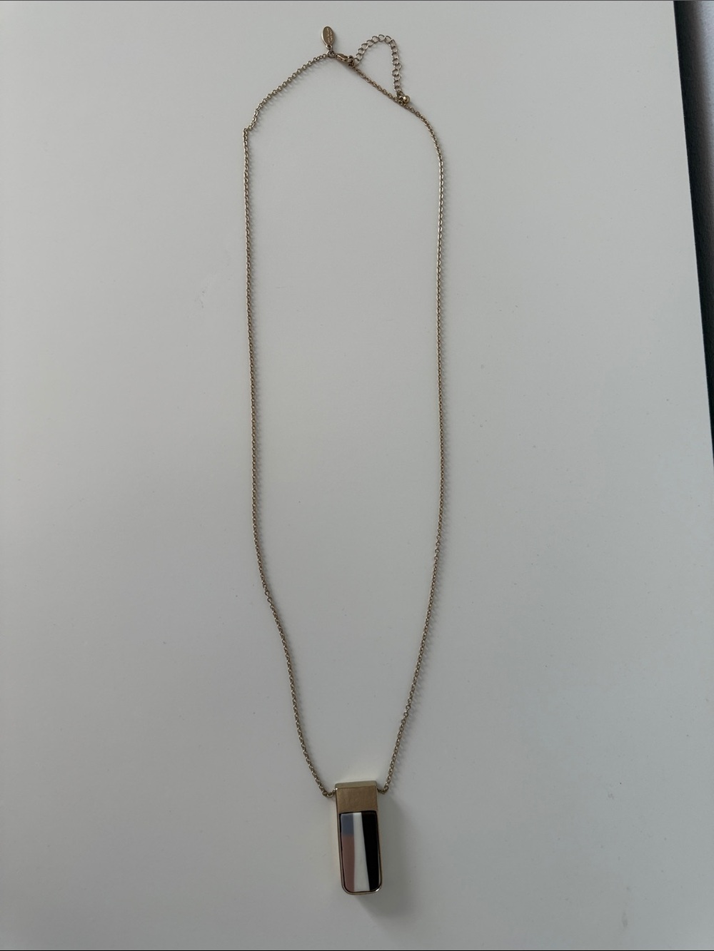 Ann Taylor Factory Gold Pendant Necklace with High-Polish Accents